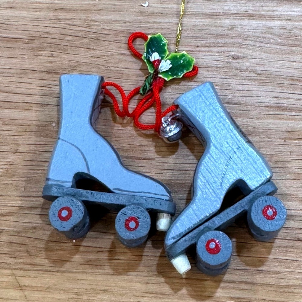 Vintage 1986 Kurt S Adler Wooden Roller Skate Christmas Ornament Handcrafted